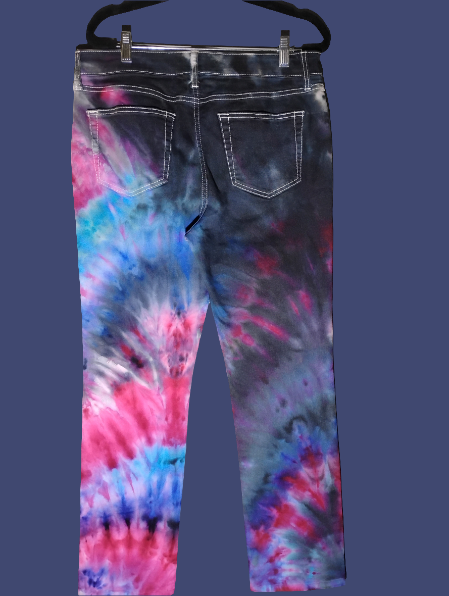 Peacock fanfold Ice-Dyed size 12 ladies jeans