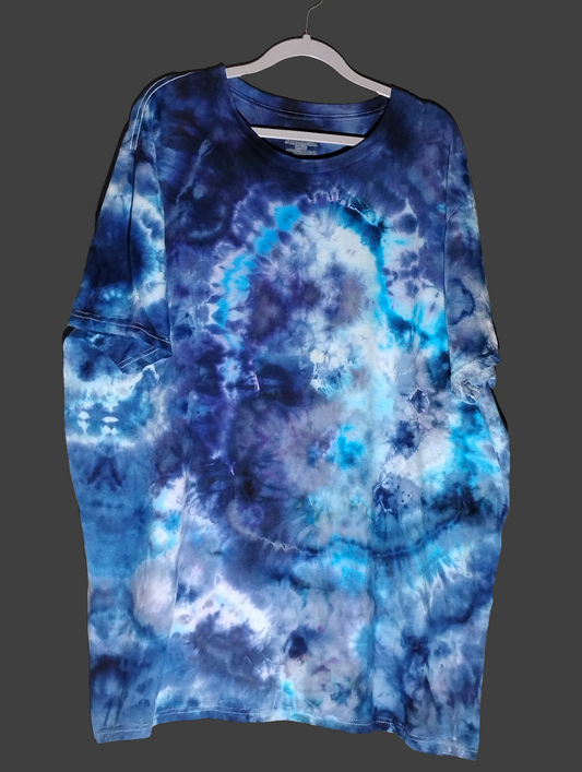 Multiple shades of blue Ice Dyed Geode shirt size XXL