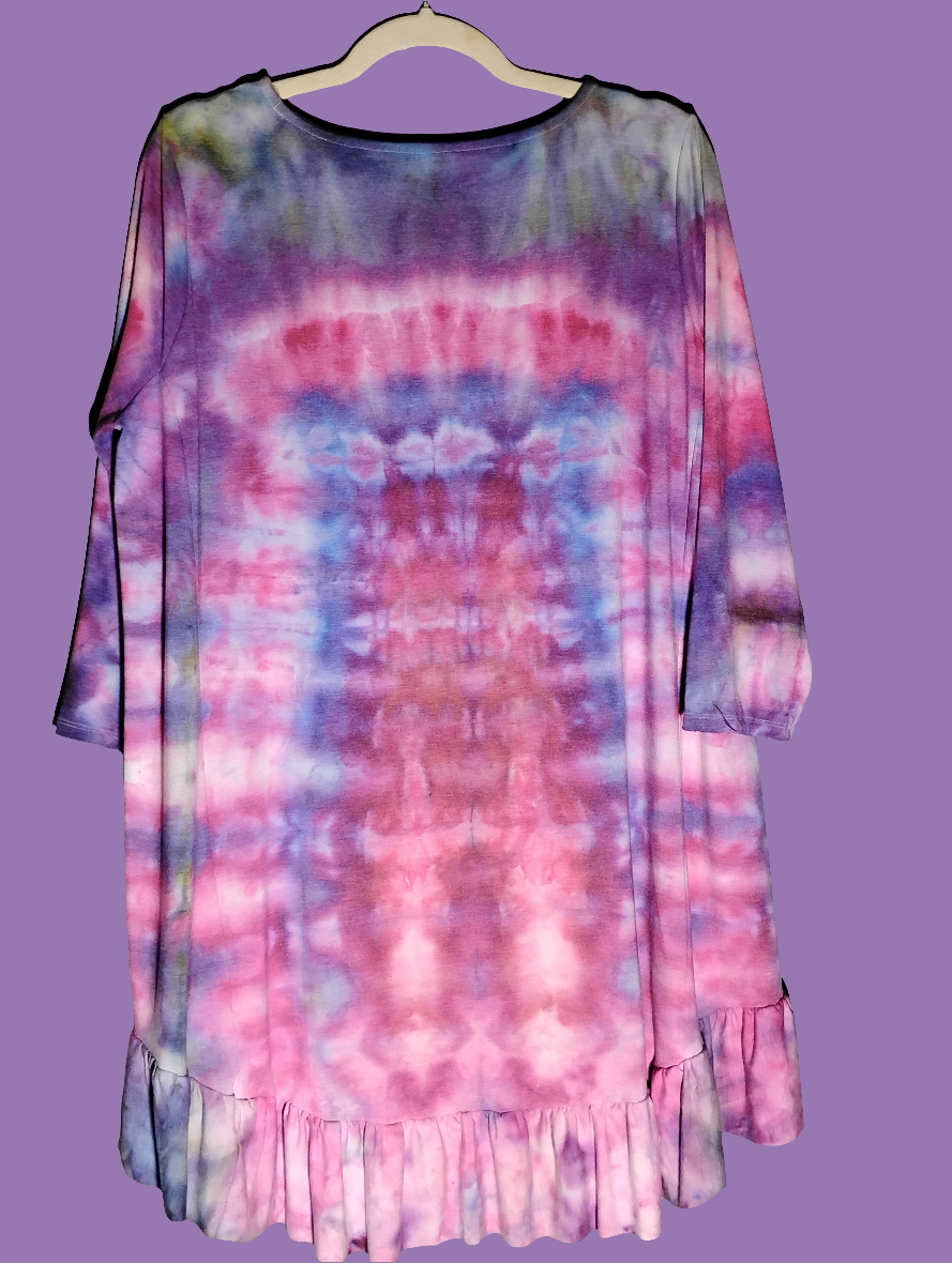 Iced dyed incline fold technique size large tunic / dress