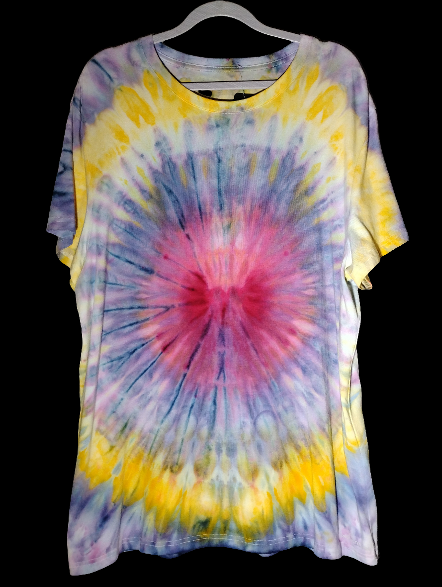 Tie-dyed sunburst technique a top an extra large t-shirt