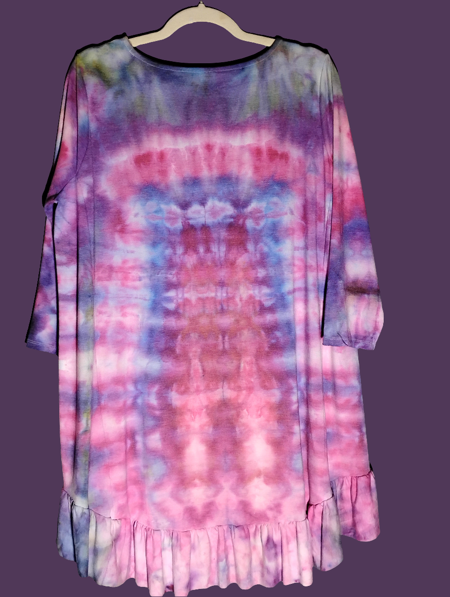 Iced dyed incline fold technique size large tunic / dress