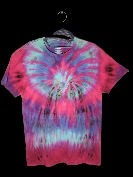 Reverse tie-dyed spider shirt in size medium